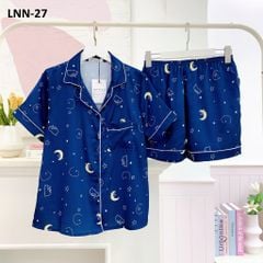 Pijama Lụa latin mềm mại Satino TNQN - Sky Dark Blue
