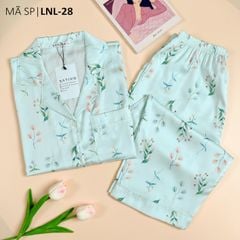 Pijama Lụa latin mềm mại, sang trọng Satino TNQL - Garden Mint