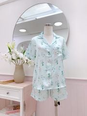 Pijama Lụa latin mềm mại Satino TNQN - Garden Mint