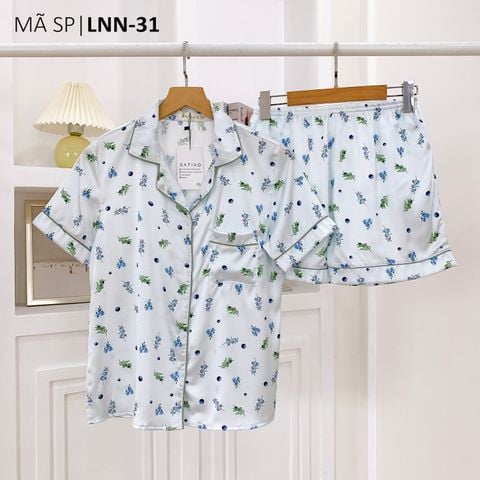 Pijama Lụa latin mềm mại Satino TNQN - Berry Blue