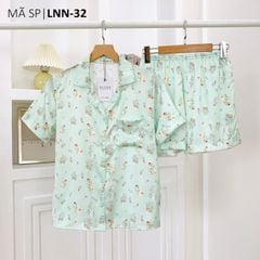 Pijama Lụa latin mềm mại Satino TNQN - Selby Mint