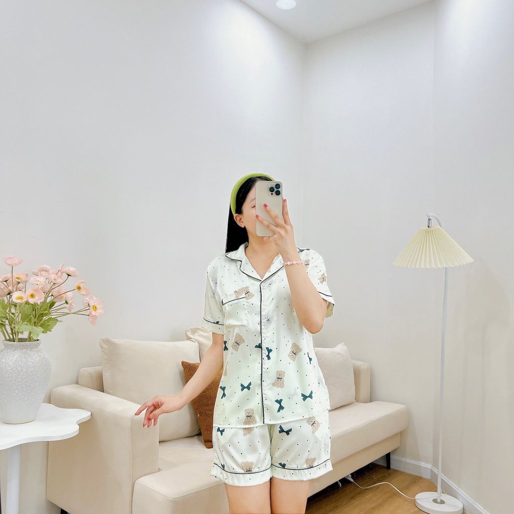 Pijama Lụa latin mềm mại Satino TNQN - Bobo Cream