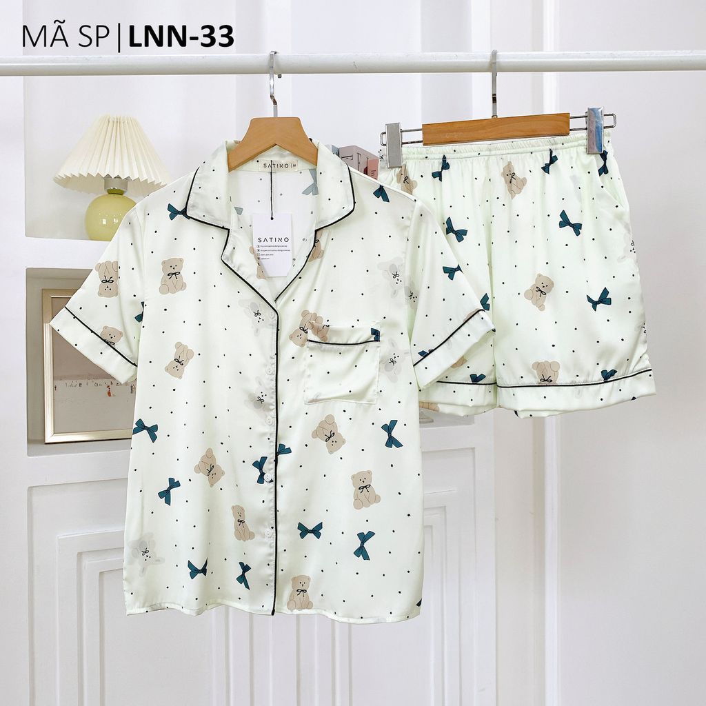 Pijama Lụa latin mềm mại Satino TNQN - Bobo Cream