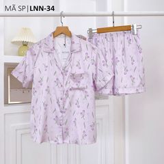 Pijama Lụa latin mềm mại Satino TNQN - Tulip Lilac