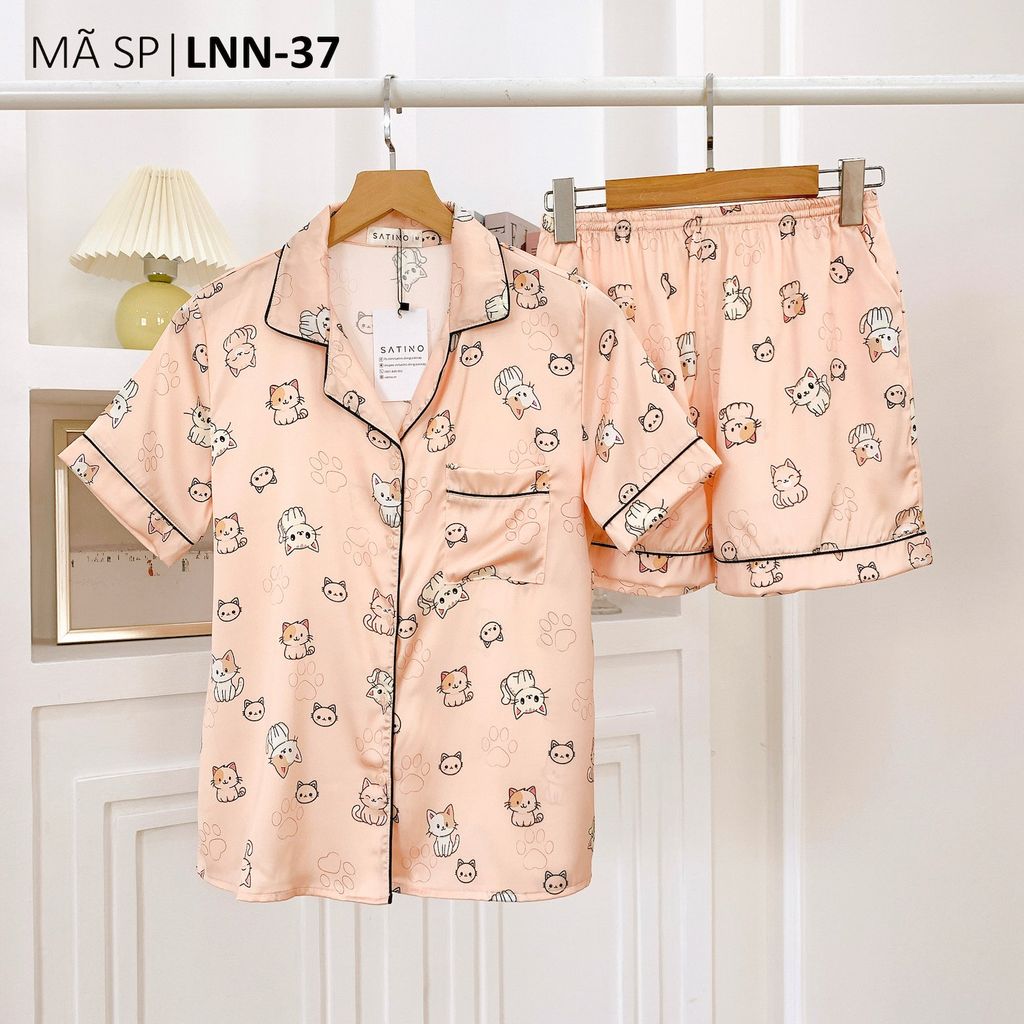 Pijama Lụa latin mềm mại Satino TNQN - Mimi Orange