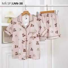Pijama Lụa latin mềm mại Satino TNQN - Pookie Brown