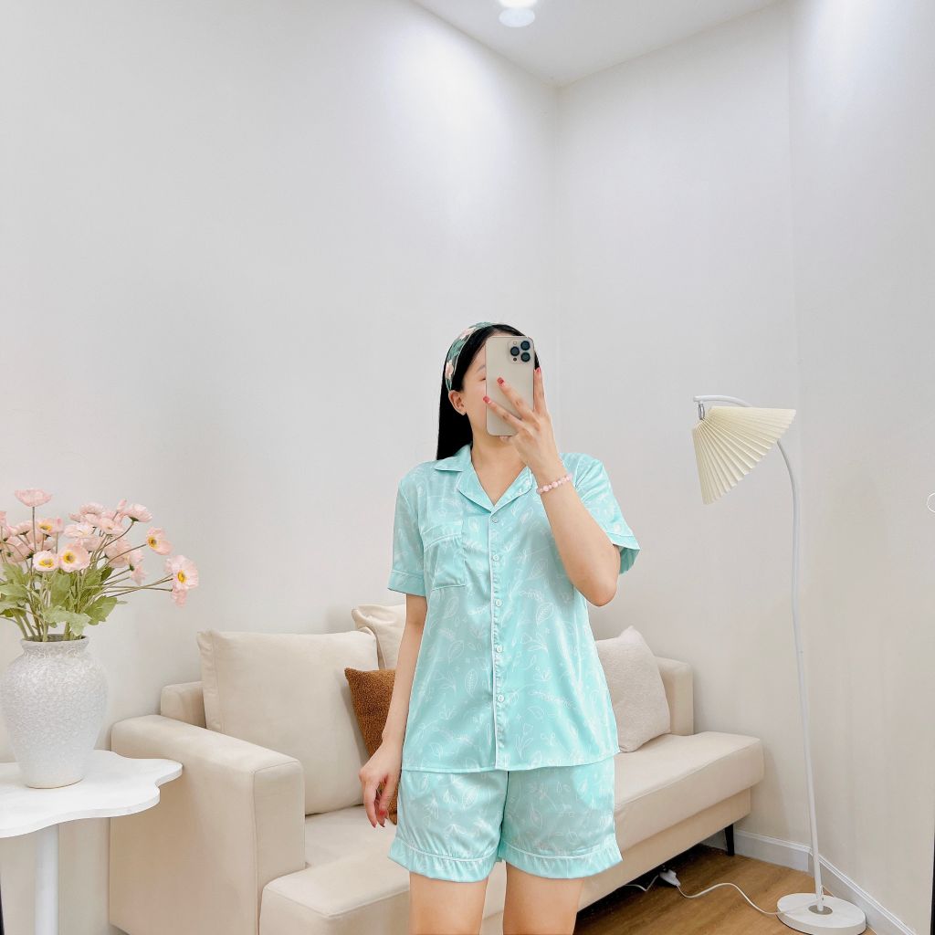 Pijama Lụa latin mềm mại Satino TNQN - Nari Mint