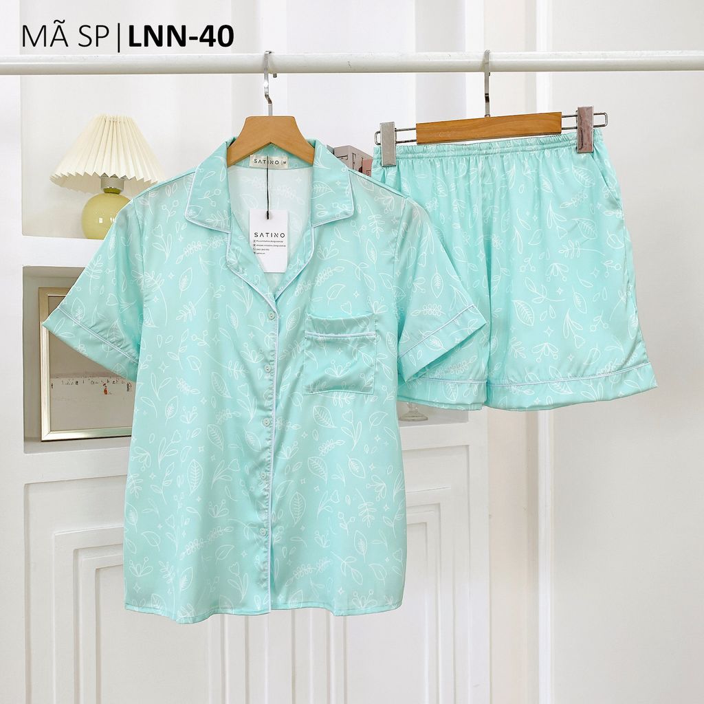 Pijama Lụa latin mềm mại Satino TNQN - Nari Mint