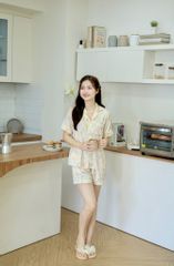 Pijama Lụa latin mềm mại Satino TNQN - Narci Ivory