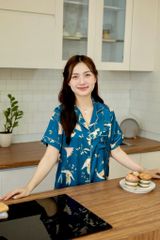 Pijama Lụa latin mềm mại, sang trọng Satino TNQN - Peacock Mallard Green