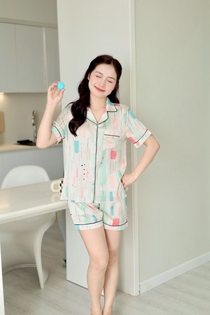 Pijama Lụa latin mềm mại Satino TNQN - Jula Cream