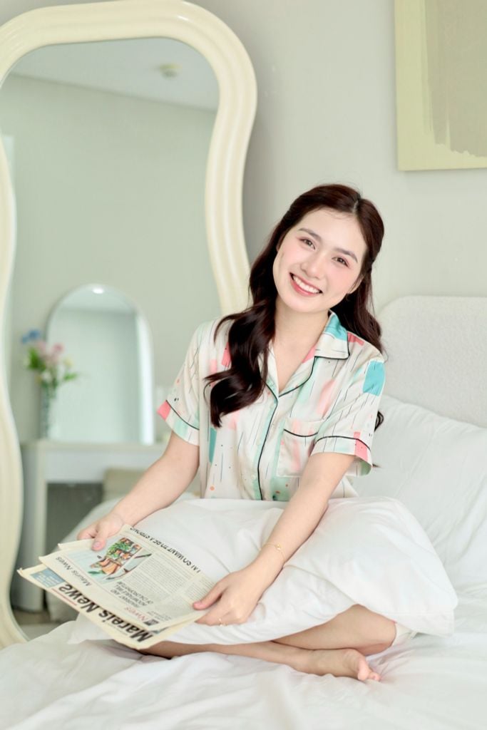 Pijama Lụa latin mềm mại Satino TNQN - Jula Cream