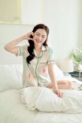 Pijama Lụa latin mềm mại Satino TNQN - Jula Cream