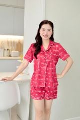 Pijama Lụa latin mềm mại Satino TNQN - Tropical Red