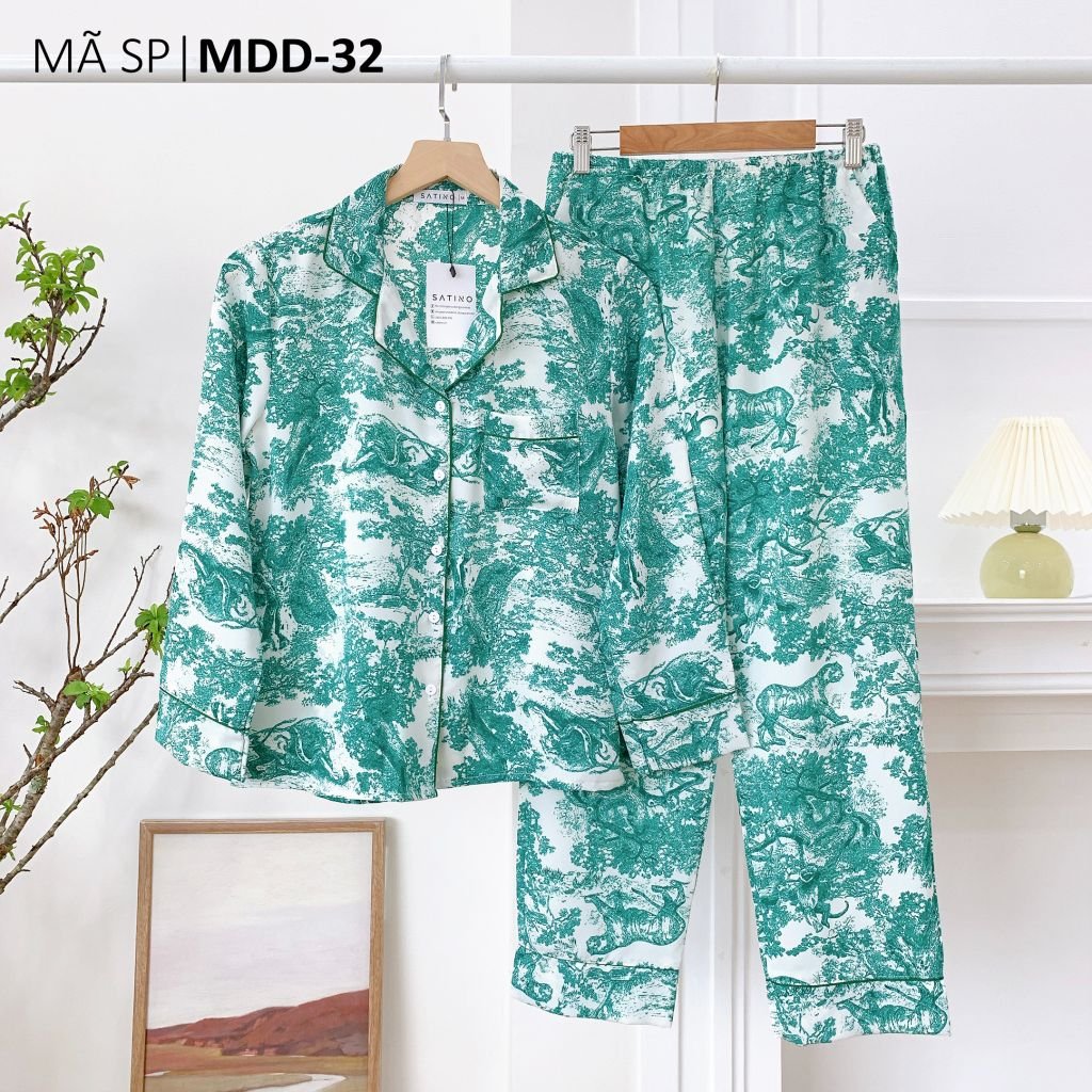Pijama nữ Lụa Mango TDQD Satino - Toile Dark Green