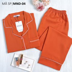 Đồ bộ mặc nhà, đồ ngủ, Pijama nữ Lụa màu trơn TNQD Satino - Orange