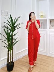 Đồ bộ mặc nhà, đồ ngủ, Pijama nữ Lụa màu trơn TNQD Satino - Wine Red