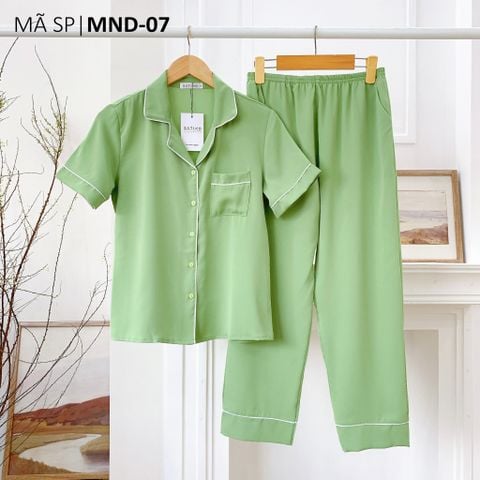 Pijama nữ Lụa Mango màu trơn TNQD Satino - Olive