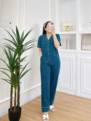 Đồ bộ mặc nhà, đồ ngủ, Pijama nữ Lụa màu trơn TNQD Satino - Mallard Green
