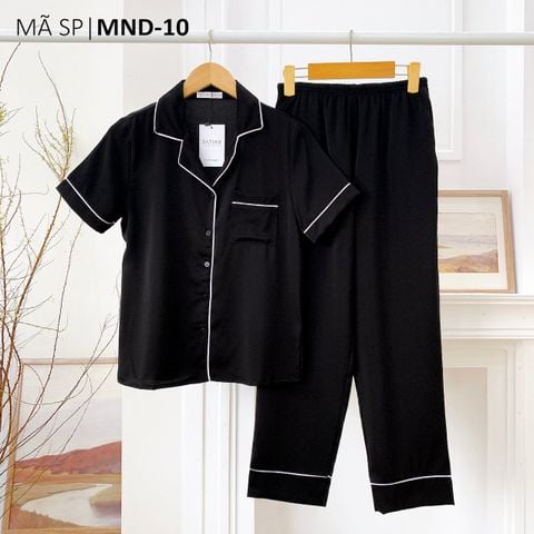 Đồ bộ mặc nhà, đồ ngủ, Pijama nữ Lụa màu trơn TNQD Satino - Black