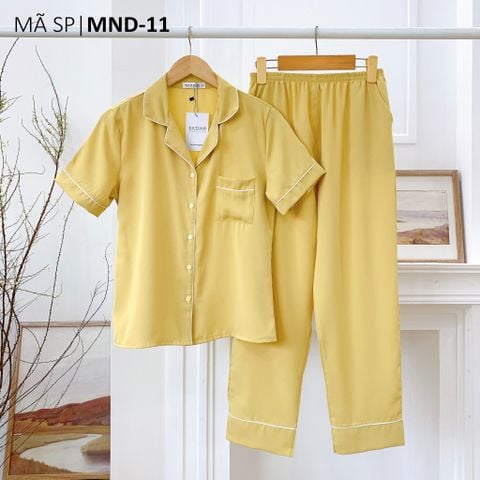 Pijama nữ Lụa Mango màu trơn TNQD Satino - Yellow
