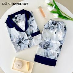 Đồ bộ mặc nhà, đồ ngủ, Pijama nữ Lụa TNQD Satino - Riley Dark Blue