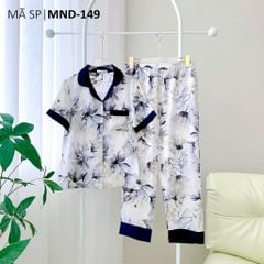Đồ bộ mặc nhà, đồ ngủ, Pijama nữ Lụa TNQD Satino - Riley Dark Blue