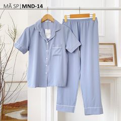 Đồ bộ mặc nhà, đồ ngủ, Pijama nữ Lụa màu trơn TNQD Satino - Blue Gray