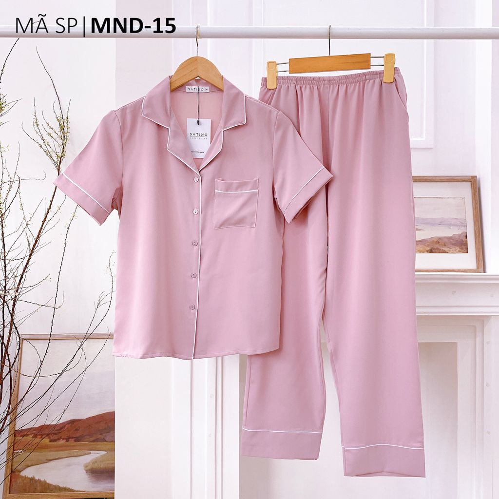 Đồ bộ mặc nhà, đồ ngủ, Pijama nữ Lụa màu trơn TNQD - Lilac