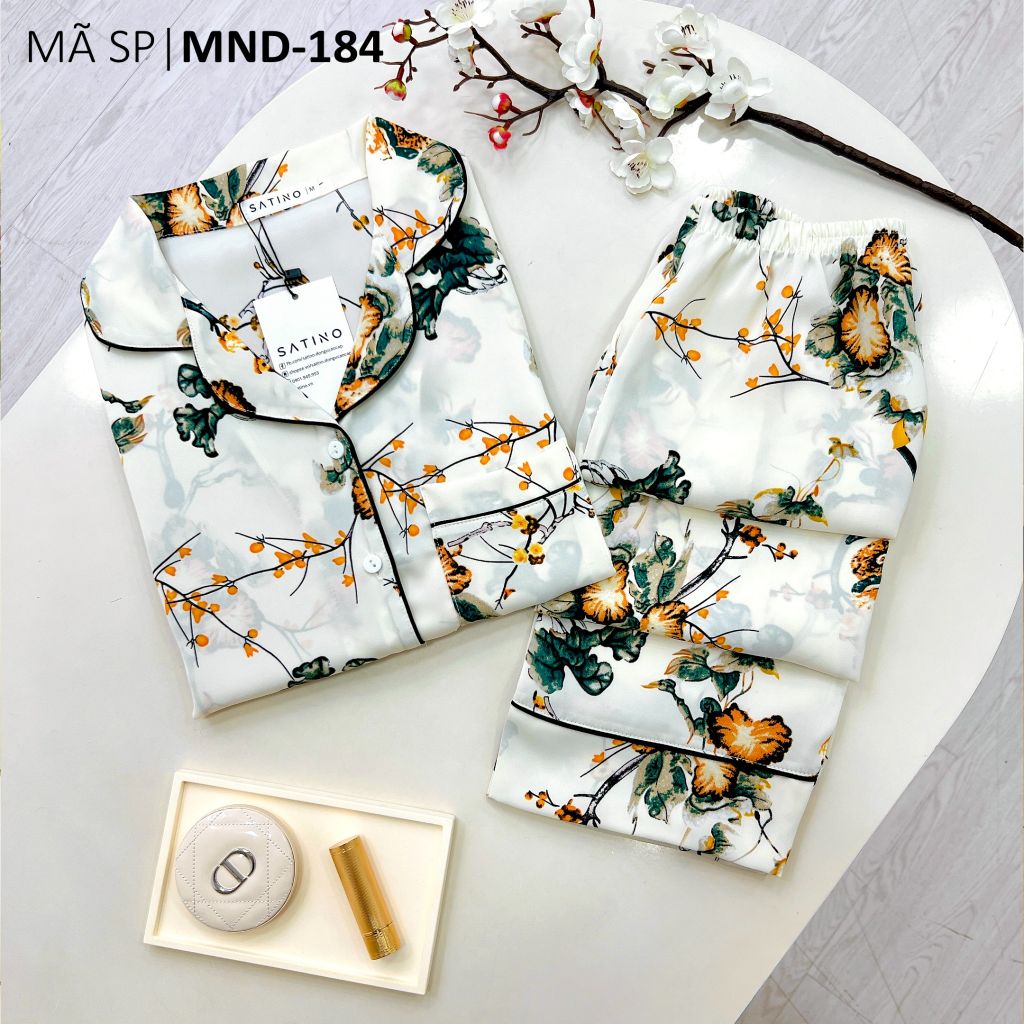 Đồ bộ mặc nhà, đồ ngủ, Pijama nữ Lụa TNQD Satino - Muse Green