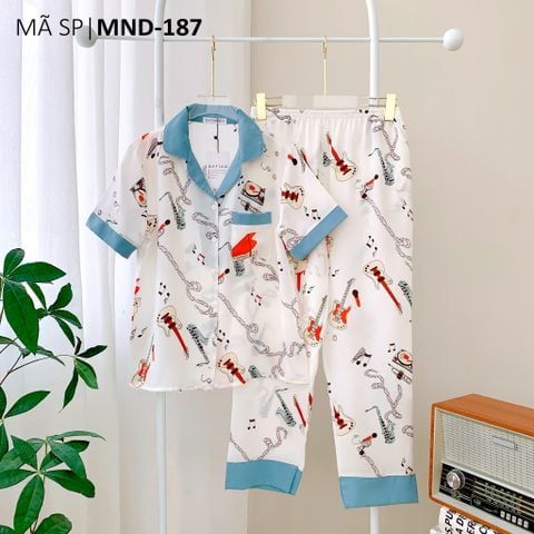 Pijama lụa mango mềm mại, không nhăn Satino TNQD - Katy Blue