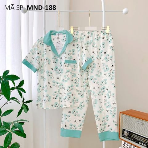 Pijama lụa mango mềm mại, không nhăn Satino TNQD - Dande Mint