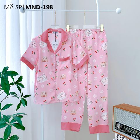 Pijama lụa mango mềm mại, không nhăn Satino TNQD - Kitten Pink