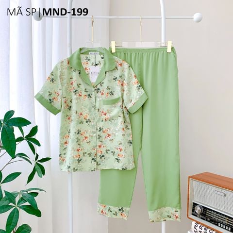 Pijama lụa mango mềm mại, không nhăn Satino TNQD - Hemi Olive