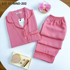 Pijama lụa mango mềm mại, không nhăn Satino TNQD - Pink Red
