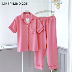 Pijama lụa mango mềm mại, không nhăn Satino TNQD - Pink Red