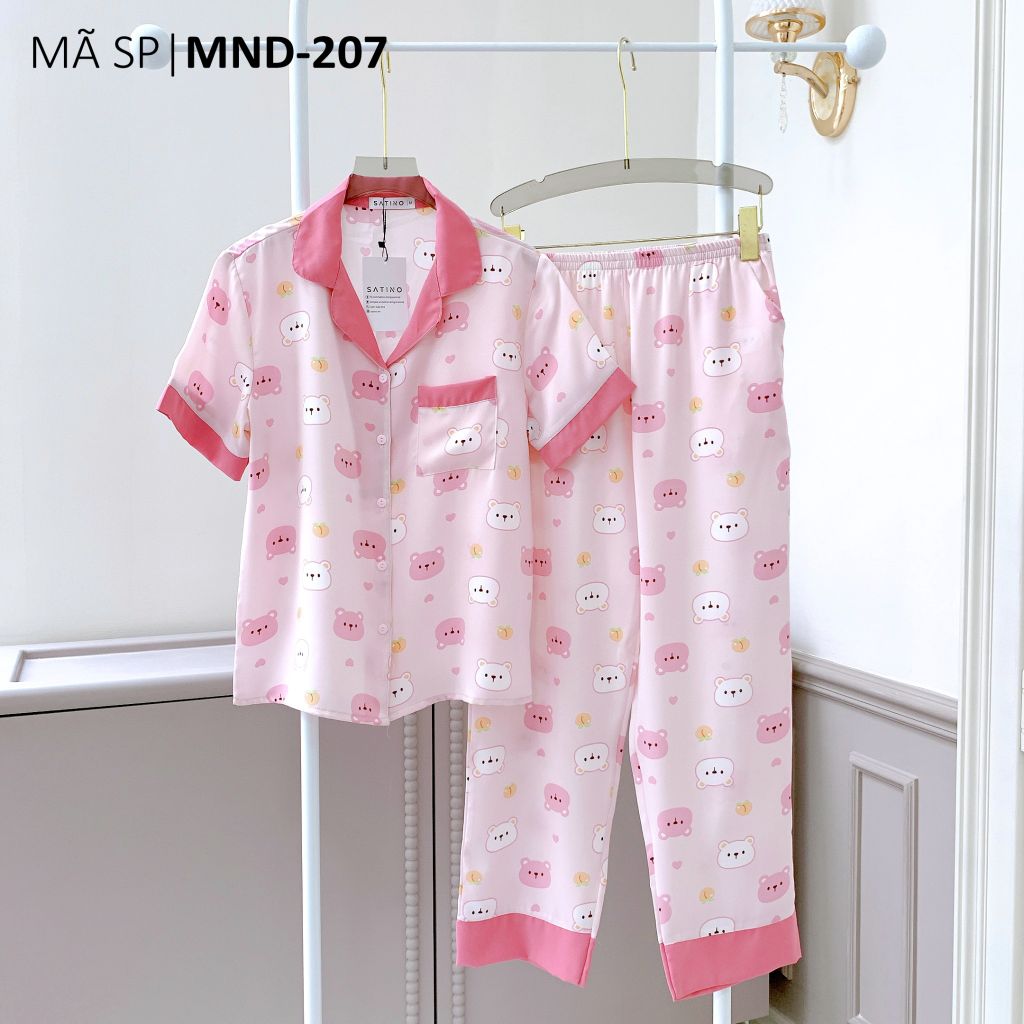 Pijama lụa mango mềm mại, không nhăn Satino TNQD - Mochi Pink