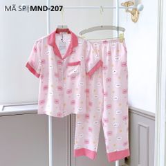 Pijama lụa mango mềm mại, không nhăn Satino TNQD - Mochi Pink