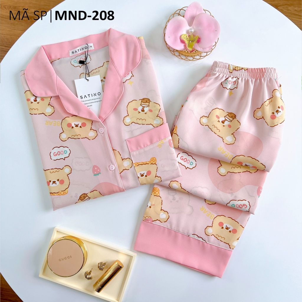 Pijama lụa mango mềm mại, không nhăn Satino TNQD - Honey Pink