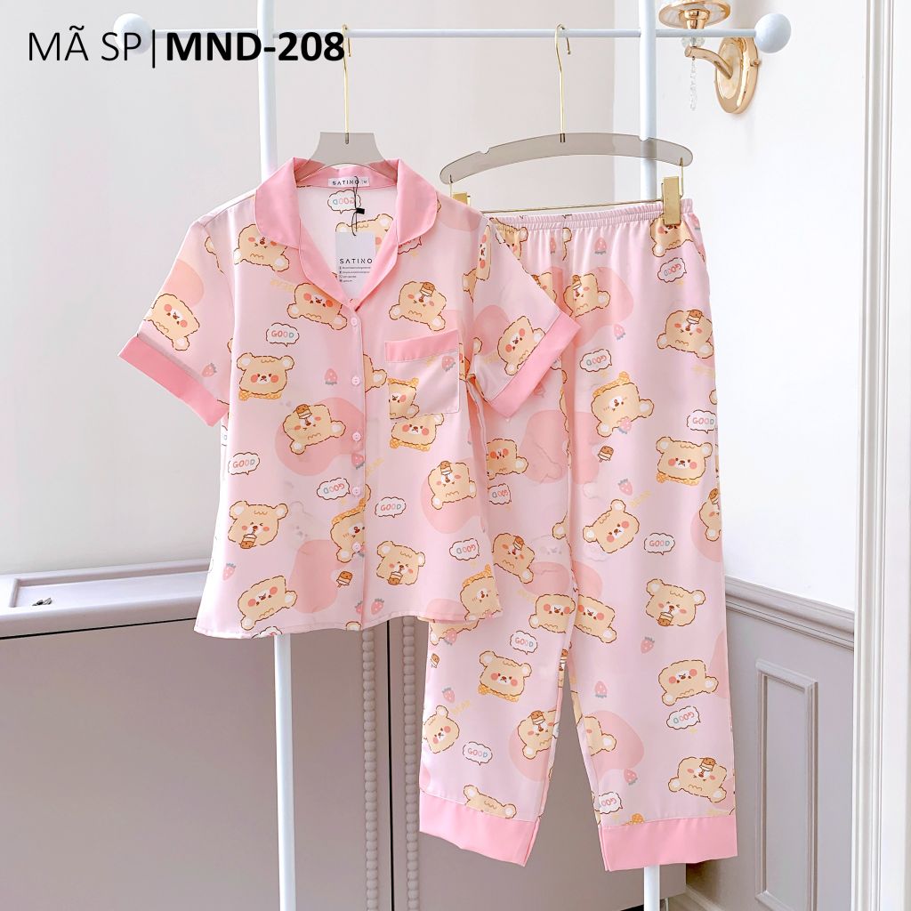Pijama lụa mango mềm mại, không nhăn Satino TNQD - Honey Pink
