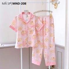 Pijama lụa mango mềm mại, không nhăn Satino TNQD - Honey Pink