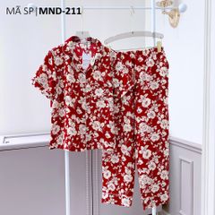 Pijama lụa mango mềm mại, không nhăn Satino TNQD - Giva Red