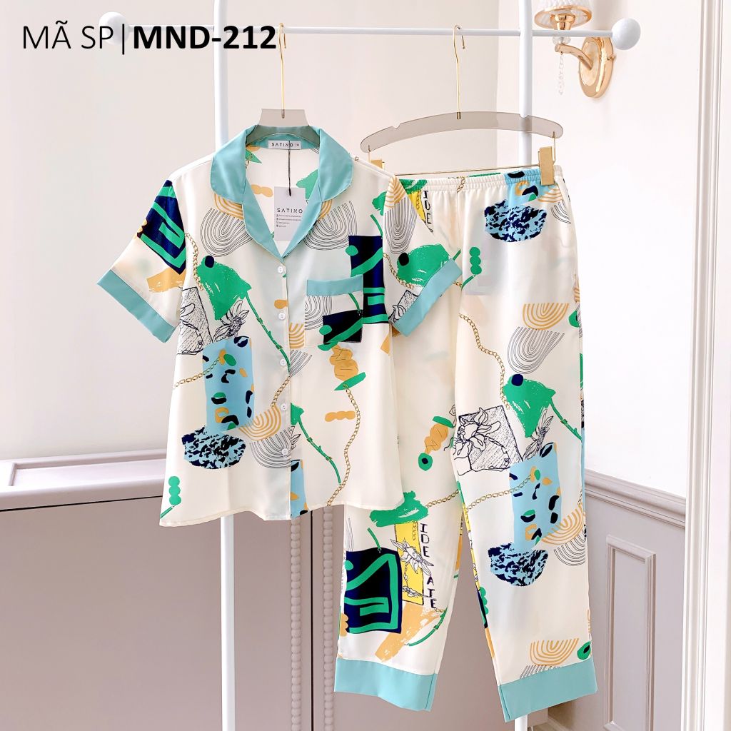 Pijama lụa mango mềm mại, không nhăn Satino TNQD - Bina Mint