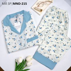 Pijama lụa mango mềm mại, không nhăn Satino TNQD - Cami Blue