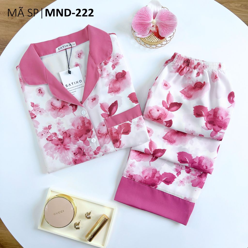 Pijama lụa mango mềm mại, không nhăn Satino TNQD - Kylie Pink