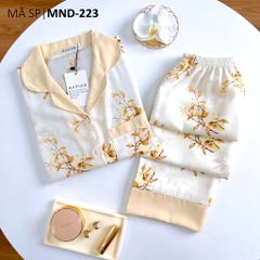 Pijama lụa mango mềm mại, không nhăn Satino TNQD - Sakura Cream