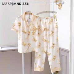 Pijama lụa mango mềm mại, không nhăn Satino TNQD - Sakura Cream