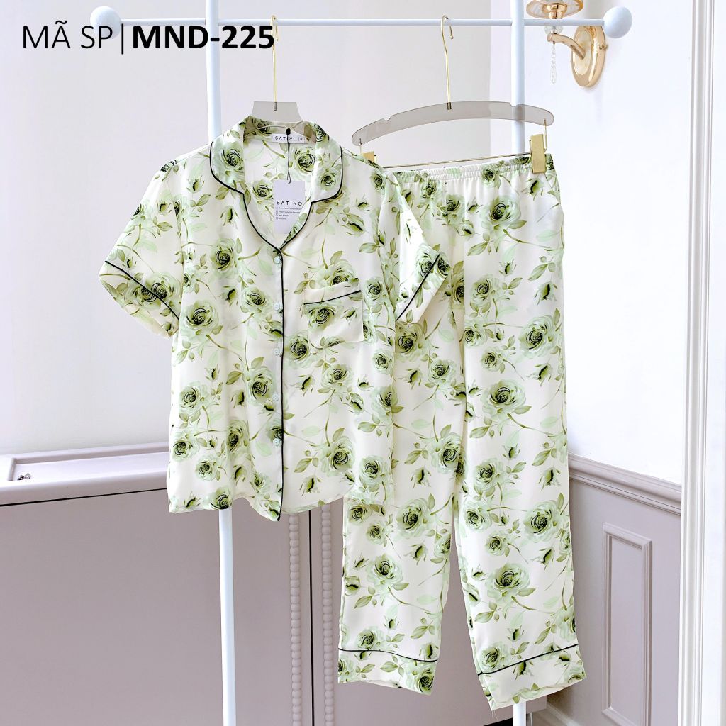 Pijama lụa mango mềm mại, không nhăn Satino TNQD - Marina Olive