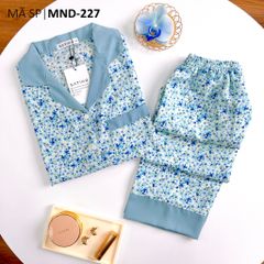 Pijama lụa mango mềm mại, không nhăn Satino TNQD - Sela Blue