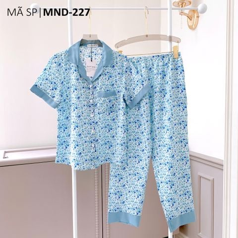 Pijama lụa mango mềm mại, không nhăn Satino TNQD - Sela Blue